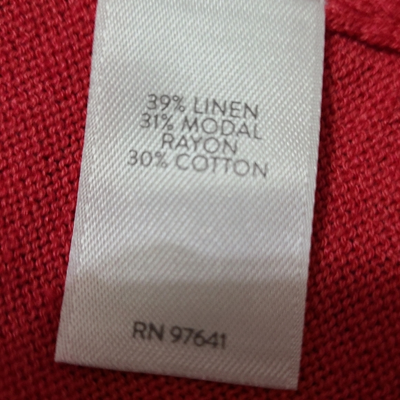 (508) J.Jill Woman's Open Sweater, Size: XS Petite Color: Red - Picture 16 of 16